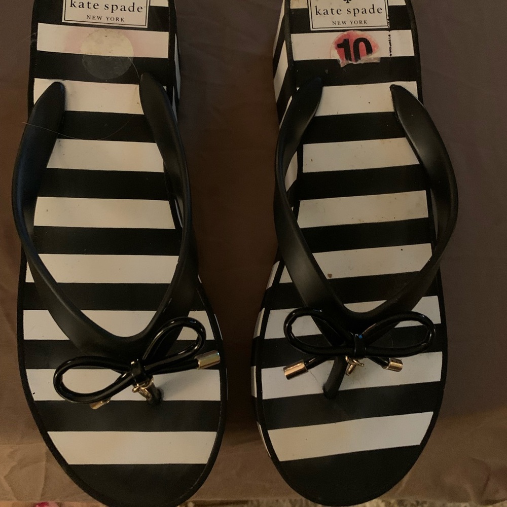 KateSpade black flip flops size 10